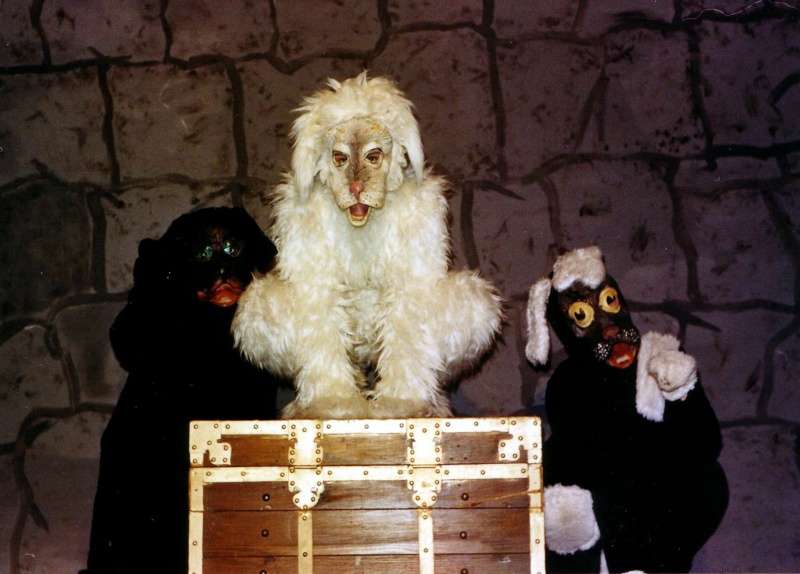Select this image to see a larger version. The Three Dogs. Black Dog (Helen Wallace), White Dog (Kate Barber), Black and White Dog (Stephanie Lennon)