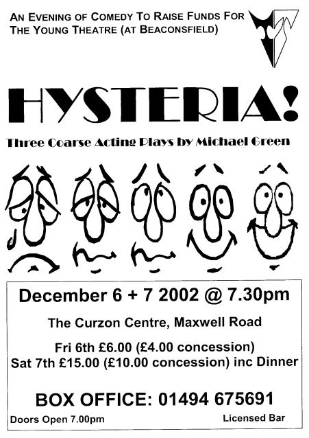 Handbill - Hysteria 6 & 7 December, 2002