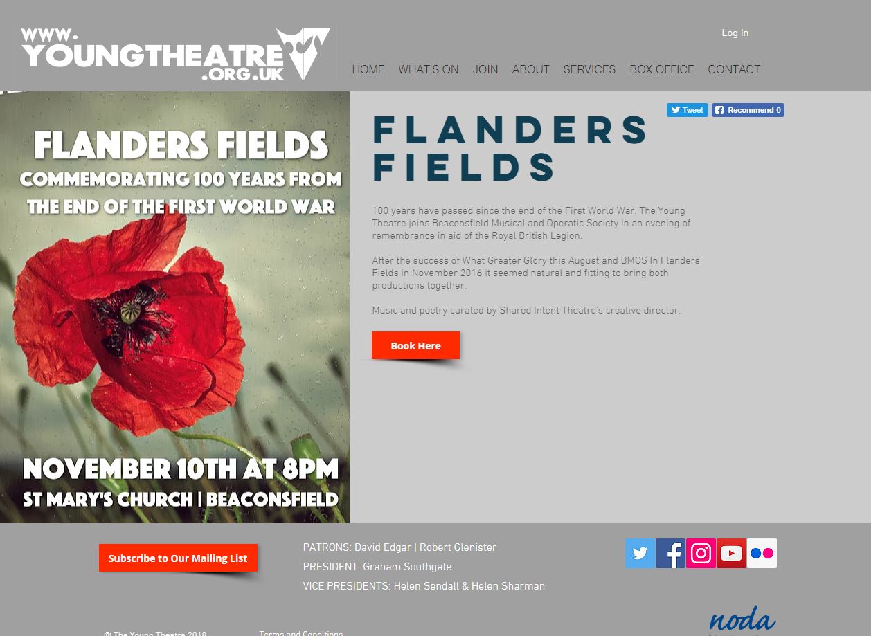 screengrab of youngtheatre.co.uk