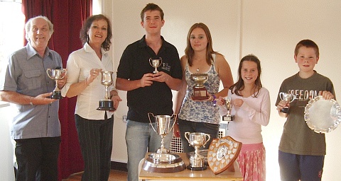 Select this image to see a larger version. 2005/6 Award Winners:
L to R: Ian R. Wallace, Helen Sharman, Martin Haswell, Helen Staunton, Annabel Moran and Alex Firth