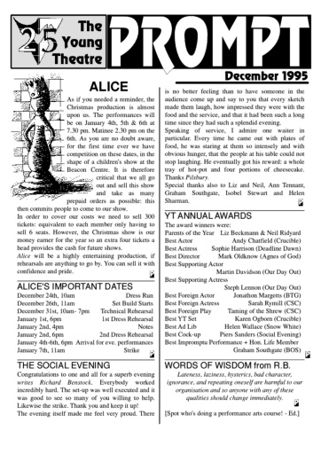 Select this image to see a larger version. Prompt newsletter. December 1995